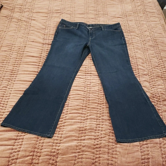 LOFT Modern Flare Jeans Women Size 14 blue denim - Picture 5 of 17